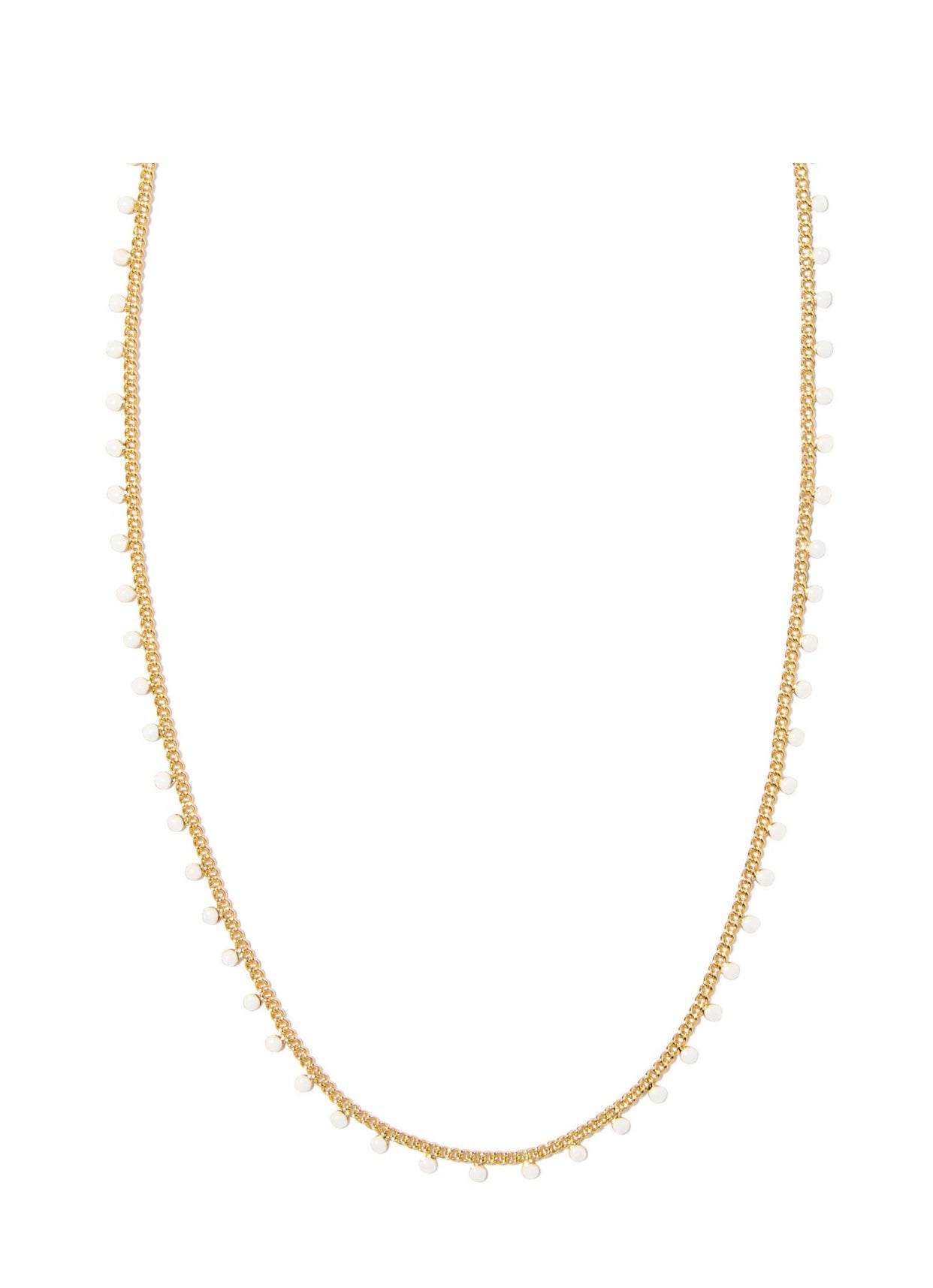 Kelsey White Enamel Gold Strand Necklace