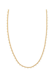 Kelsey White Enamel Gold Strand Necklace