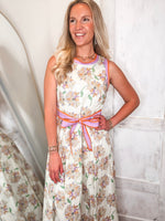 Load image into Gallery viewer, Close To You Orange &amp; Lilac Floral Midi Dress
