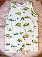 Load image into Gallery viewer, Angel Dear Alligator Shortie Romper
