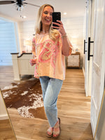 Load image into Gallery viewer, Making It Peach Flower Patch S/S Tee
