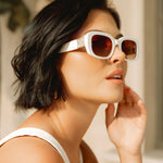 Load image into Gallery viewer, Italy - White Ivory Rich Brown Gradient Diff Sunglasses - The White Lotus
