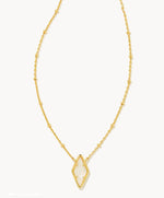 Load image into Gallery viewer, Kinsley Ivory Mother Of Pearl Pendant Short Gold Necklace
