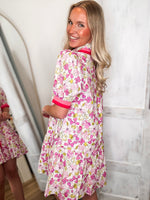 Load image into Gallery viewer, Blessing You Lavender Floral Mini Dress
