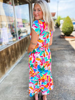 Load image into Gallery viewer, Coming Home Floral THML Midi Dress
