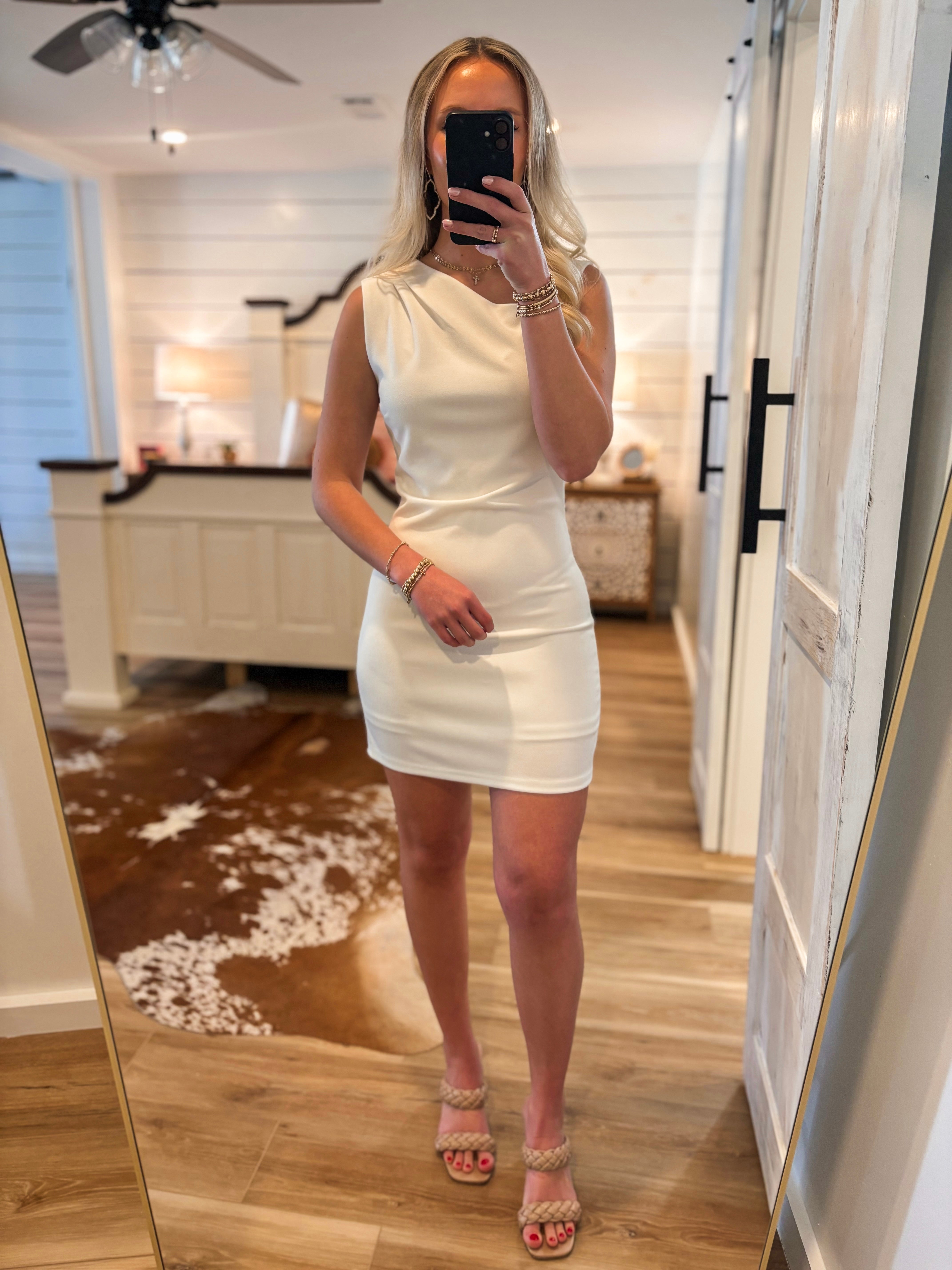 Lead Me There White Sleeveless Mini Dress