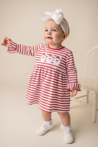 Girls Santa Applique Dress