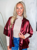 Load image into Gallery viewer, About Time Burgundy/Ivory Stripe L/S Top
