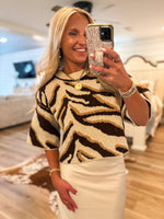 Load image into Gallery viewer, Days Passing Brown &amp; Ecru Zebra Sweater
