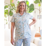 Load image into Gallery viewer, Magnolia Short Sleeve Button Up Sleep Shirt - The Royal Standard
