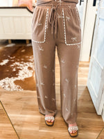 Load image into Gallery viewer, All My Life Taupe Button-Down Blouse &amp; Palazzo Pant Set
