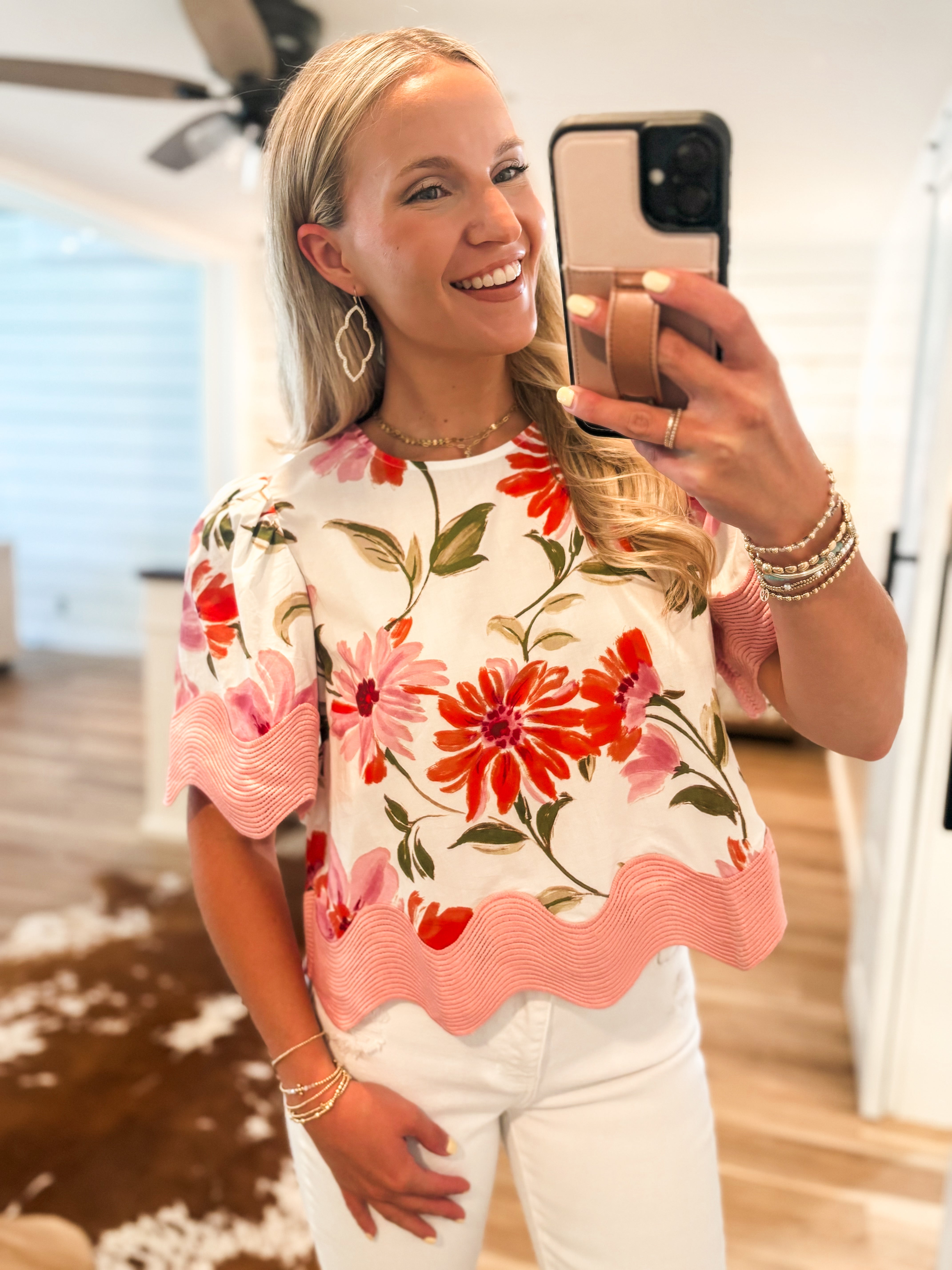 Joy In You Mauve Floral S/S Blouse