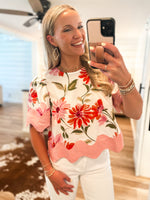 Load image into Gallery viewer, Joy In You Mauve Floral S/S Blouse
