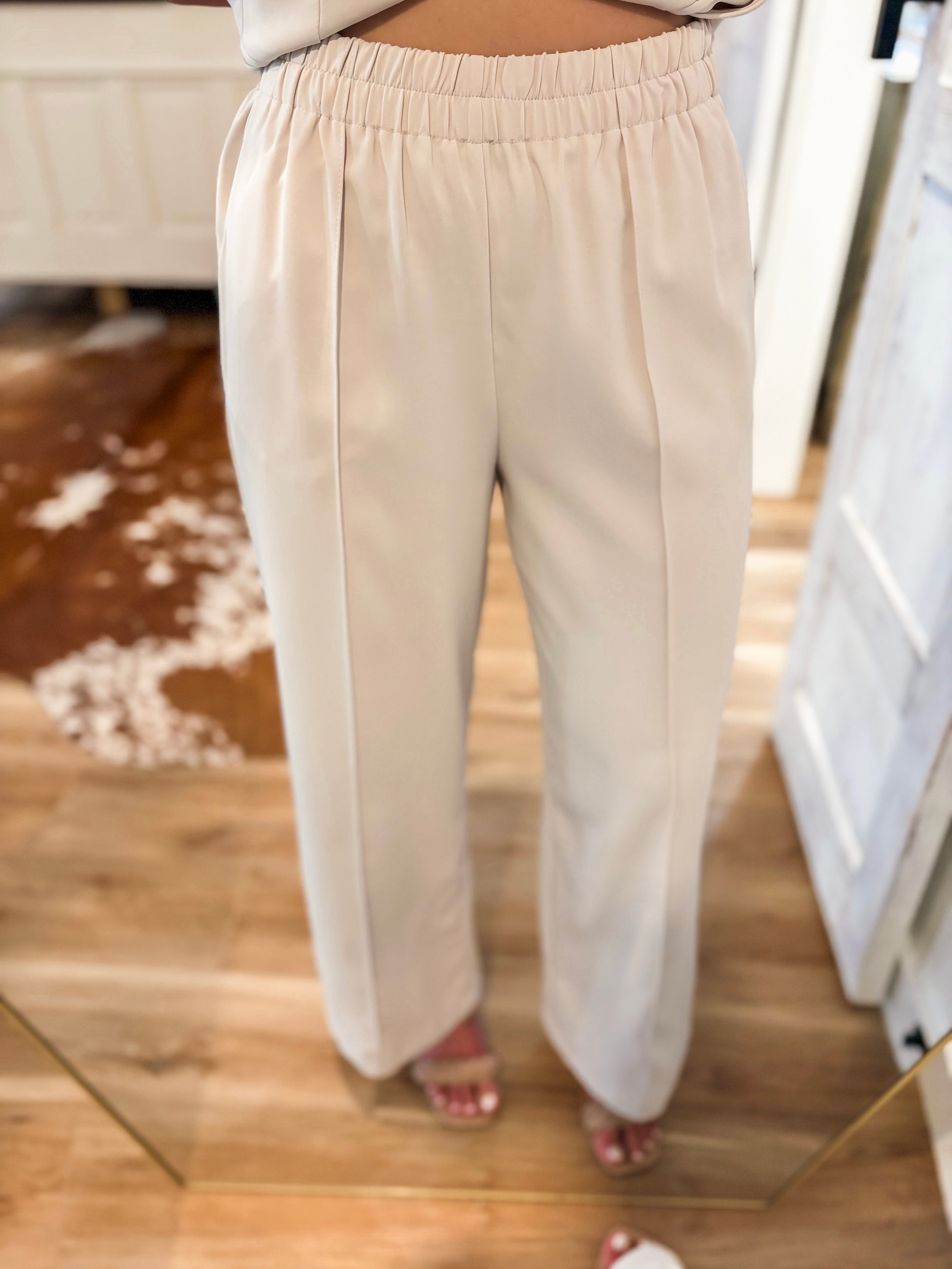 Make Them Stare Cream Vest Blouse & Trouser Pant Set