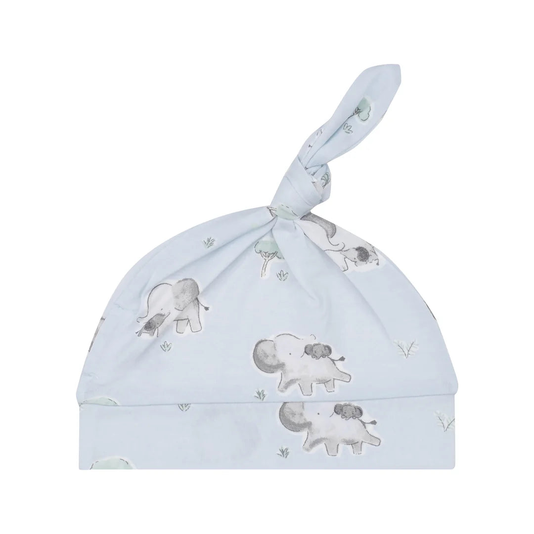 Angel Dear Gray Elephants Blue Knotted Hat