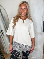 Load image into Gallery viewer, Coming Around Cream Luxe Lace Tee
