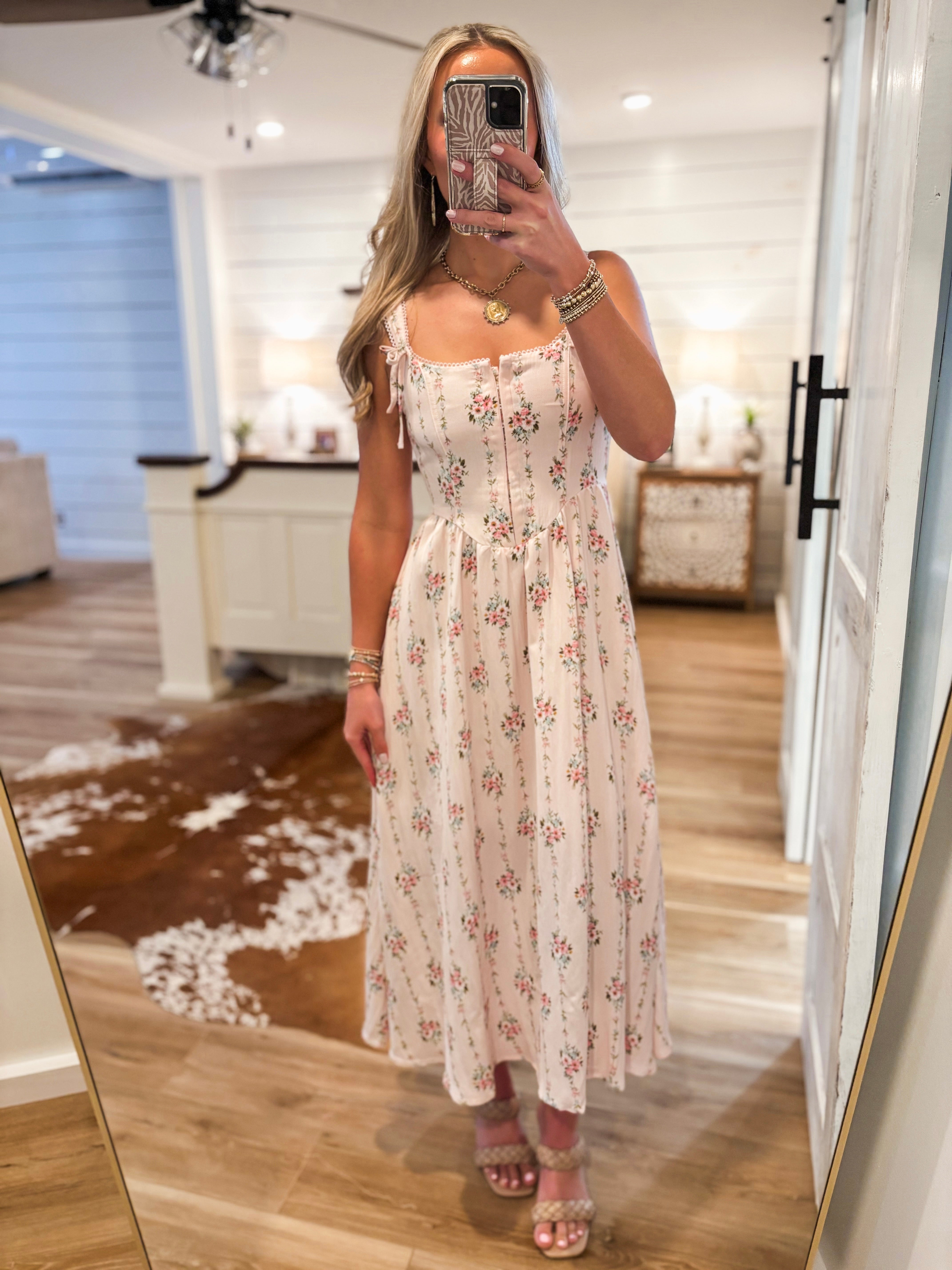 powder pink midi dress Quinn Halter Midi Dress