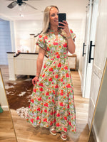 Load image into Gallery viewer, Springing Forward Pastel Floral Maxi Dress
