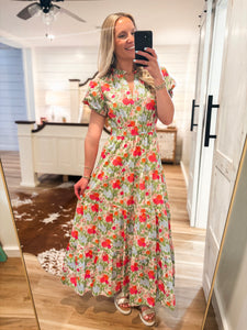 Springing Forward Pastel Floral Maxi Dress