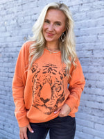 Load image into Gallery viewer, Take Down Orange Tiger Graphic Sweatshirt
