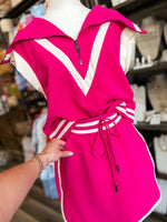 Load image into Gallery viewer, Off The Court Magenta Tank &amp; Skirt Set
