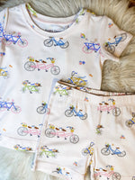 Load image into Gallery viewer, Angel Dear Pink Bike Short Lounge Wear Set
