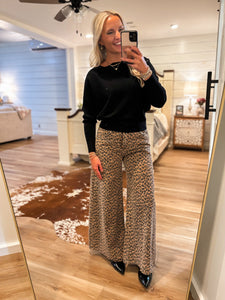 Here For You Black Knit PINCH Pico Sweater