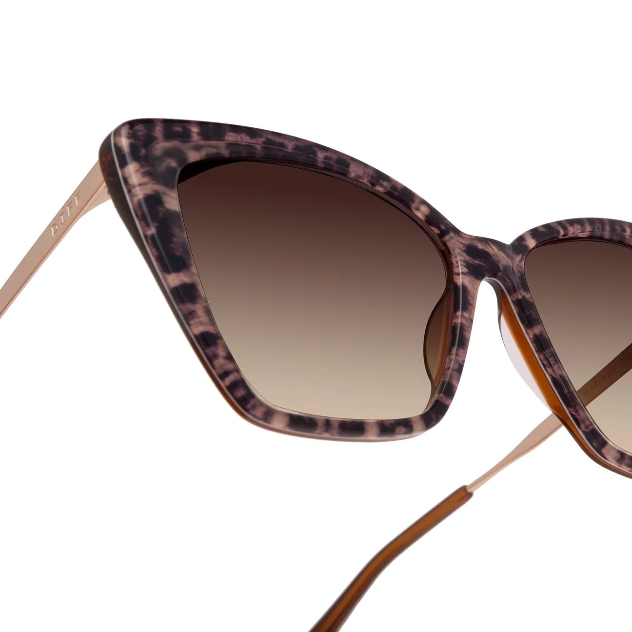 Becky II - Leopard Tortoise Brown Gradient Diff Sunglasses