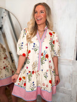 Load image into Gallery viewer, Letting Go Ivory Floral THML Mini Dress
