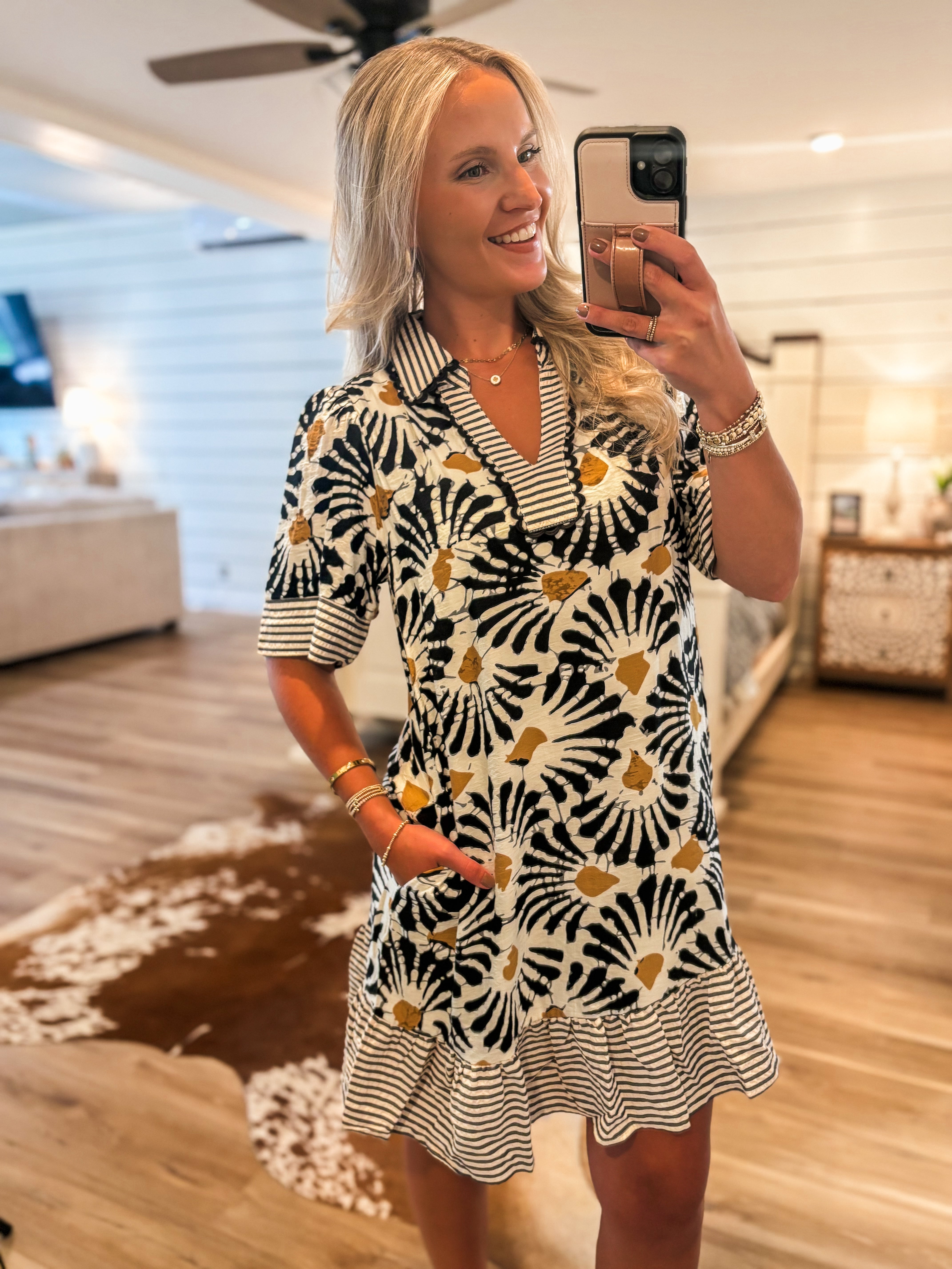 Come To It Black Floral Contrast Mini Dress
