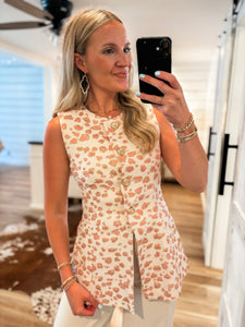 Beautiful Things Pink & Gold Vest Blouse