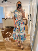 Load image into Gallery viewer, Good Day Ahead Multi Color Printed Lace Midi Dress
