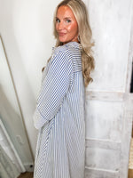 Load image into Gallery viewer, Long Distance Indigo Stripe Maxi Dress
