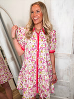 Load image into Gallery viewer, Blessing You Lavender Floral Mini Dress
