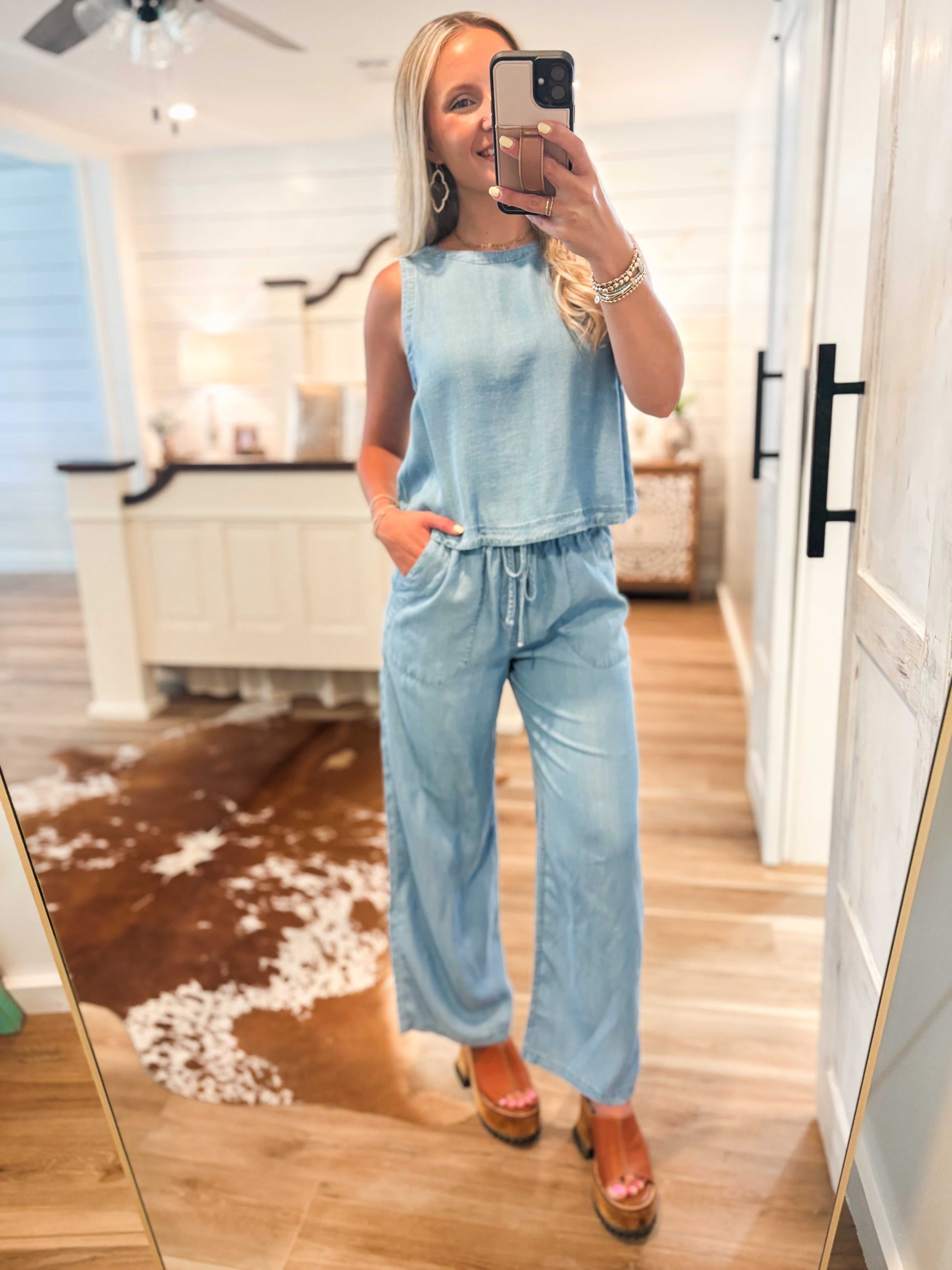 It’s Time Denim Tank & Lounge Pant Set