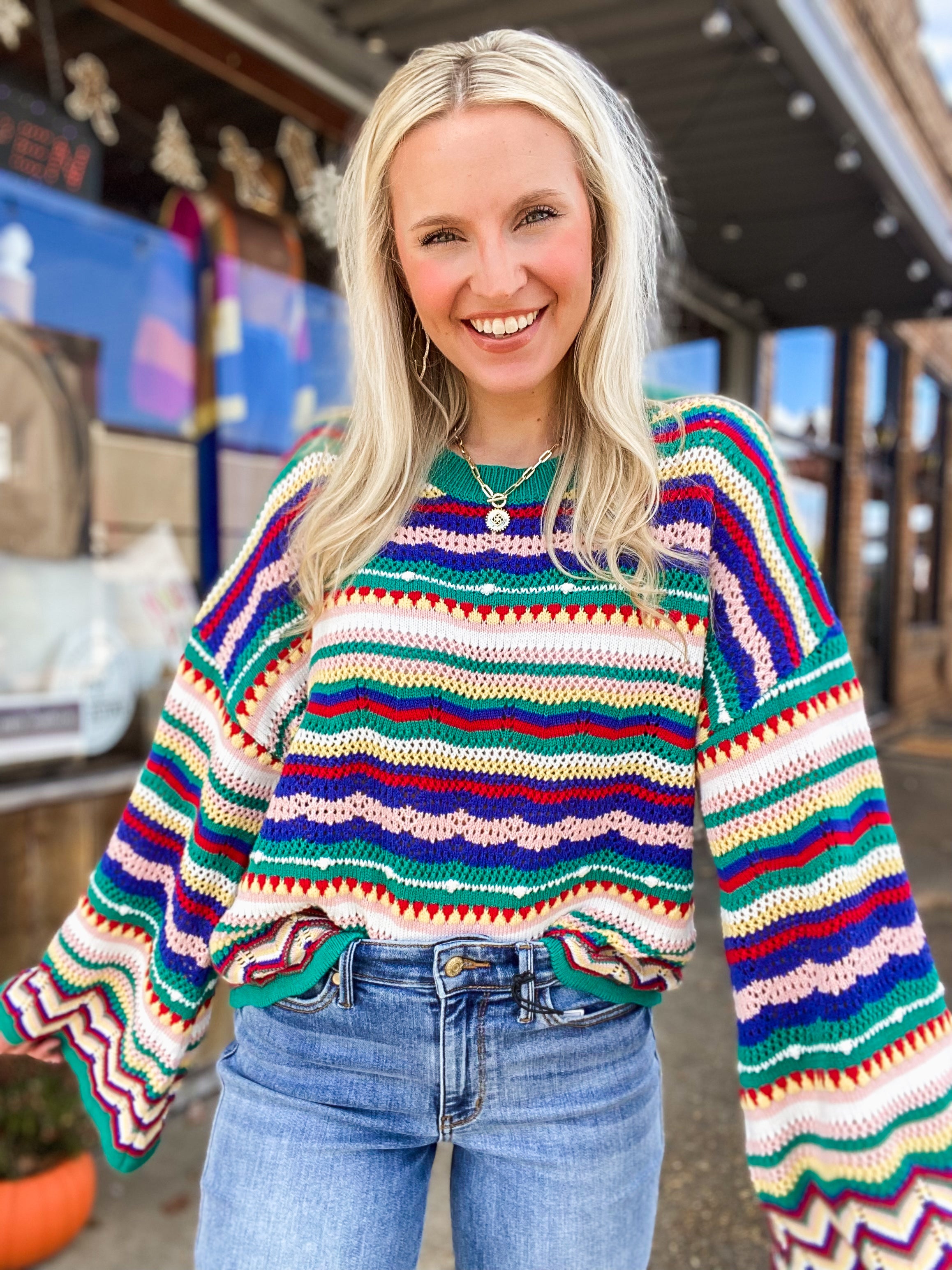 All In Multi-Colored Stripe Sweater