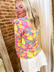 Charleston Hot Pink Mary Square Half Zip