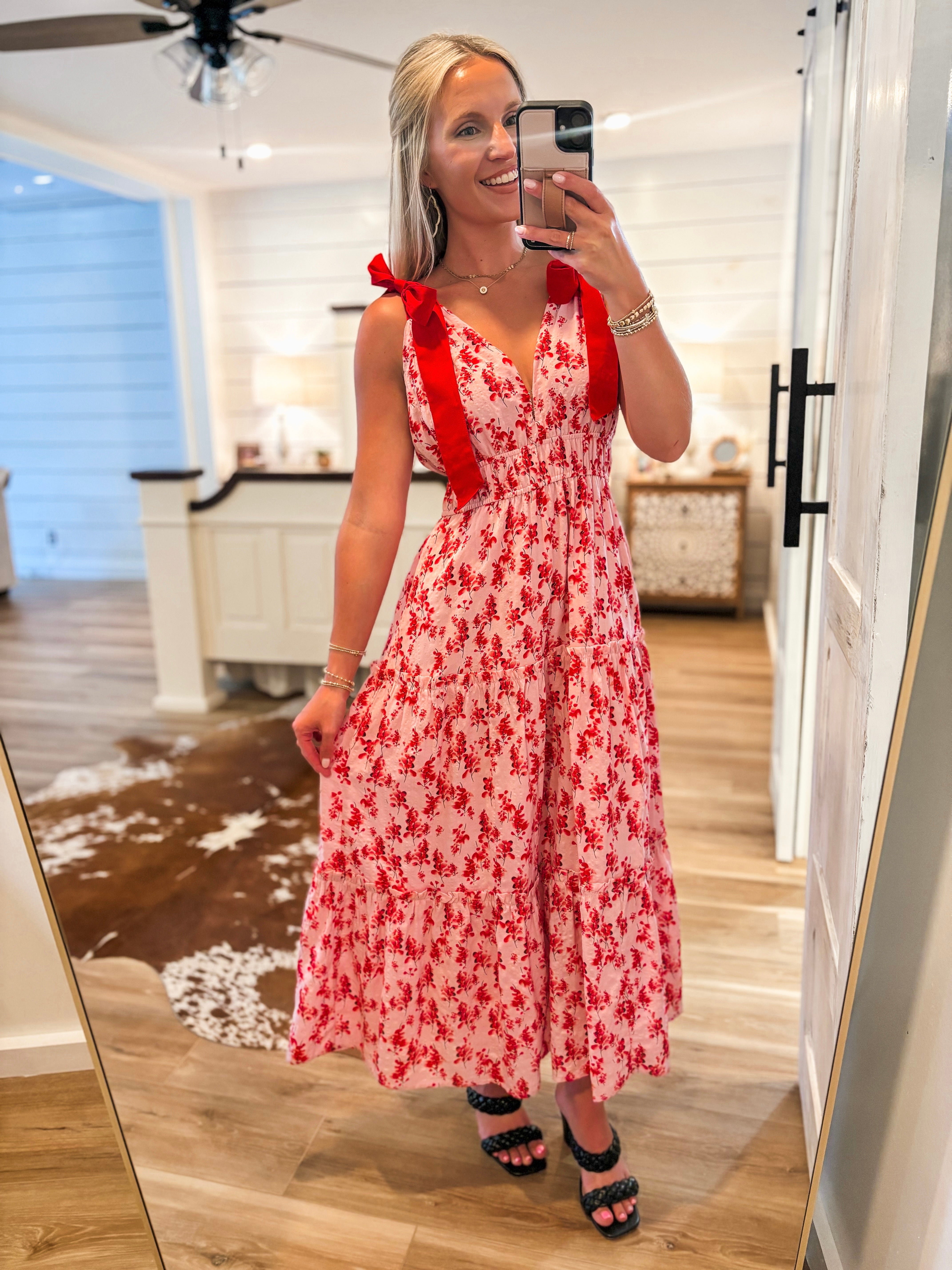 Better Off Red Floral Maxi Dress
