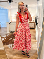 Load image into Gallery viewer, Better Off Red Floral Maxi Dress
