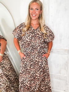 Life Of The Party Leopard Bubble Top & Maxi Skirt Set