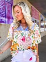 Load image into Gallery viewer, Pickin&#39; Petals Floral THML Blouse
