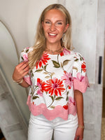 Load image into Gallery viewer, Joy In You Mauve Floral S/S Blouse
