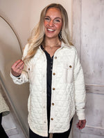 Load image into Gallery viewer, Cozy Era Cream Quilted Shacket
