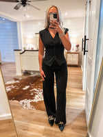 Load image into Gallery viewer, Because Of You Black Trouser Pant
