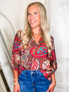 Making It Brown Paisley Blouse