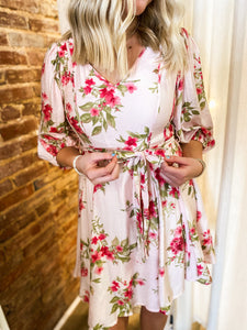 Simply Adored Blush Floral Mini Dress