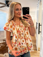 Load image into Gallery viewer, Pretty Days Multi Floral S/S Blouse
