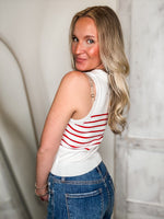 Load image into Gallery viewer, High Hopes Red Stripe Polo Tank
