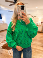 Load image into Gallery viewer, Stars Sparkle Green Sequin Sweater
