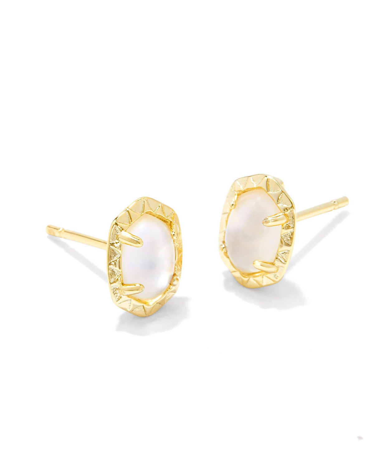 Daphne Ivory Mother of Pearl Stud Earrings